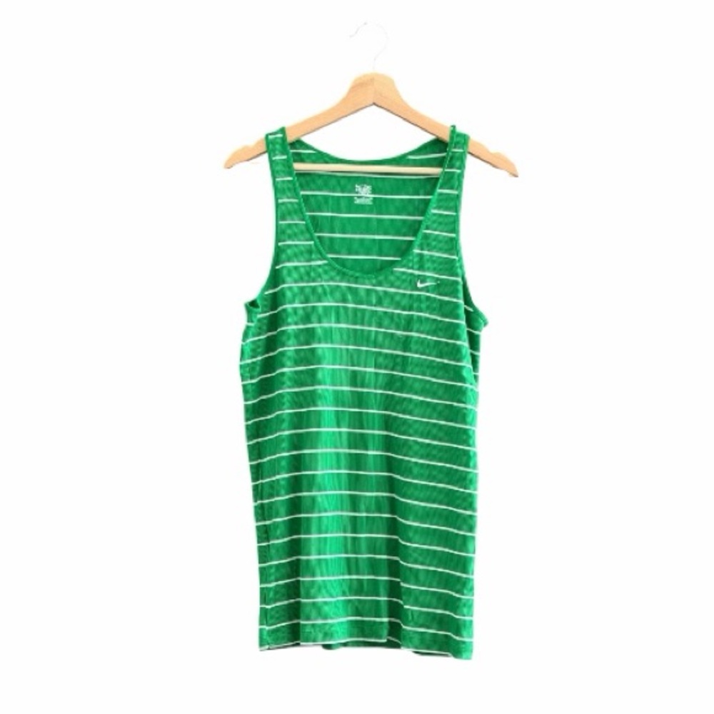 Nike Green and White Sports Tank